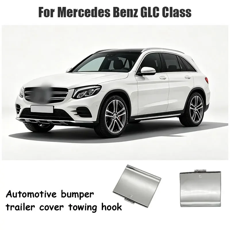 For Mercedes Benz GLC Class W254 GLC200 GLC220 GLC260 GLC300 Car Rear Bumper Tow Hook Cover Cap Accessory Chrome