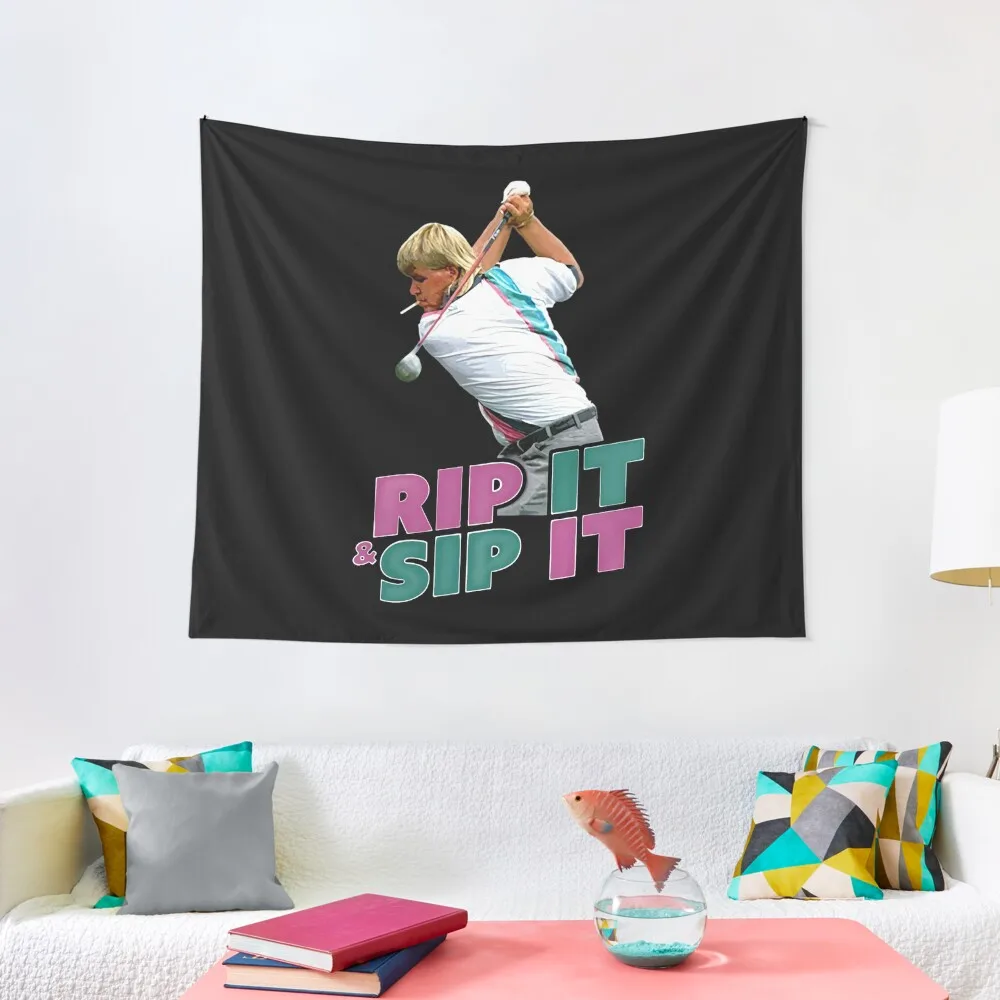 

John Daly Rip It Sip It Golf Tapestry Wall Hangings Decoration Aesthetic Room Decor Korean Anime Decor Tapestry
