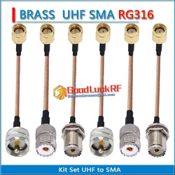 PL259 SO239 PL-259 SO-239 SL16 M UHF Male Female to RP-SMA RP SMA Male Plug Coaxial Type Pigtail Jumper RG316 Cable RF Connector