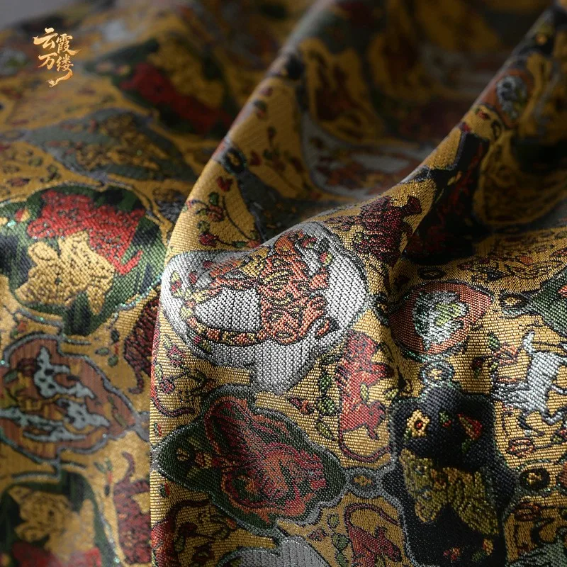 Embroidered jacquard fabric brocade traditional Chinese style cheongsam ethnic clothing design