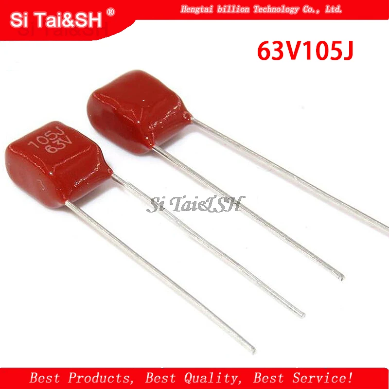 10PCS 63V105J  1UF Pitch 5MM 63V 105 1000nf CBB Polypropylene film capacitor