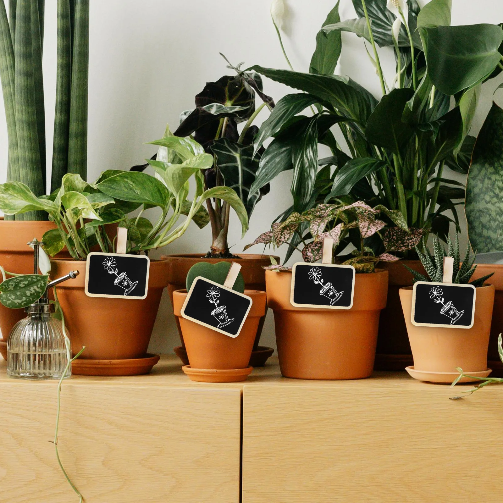 

20Pcs Small Chalkboard Signs Reusable Memo Board with Clips Natural Wood Material for Food Signs Buffet Labeling Display