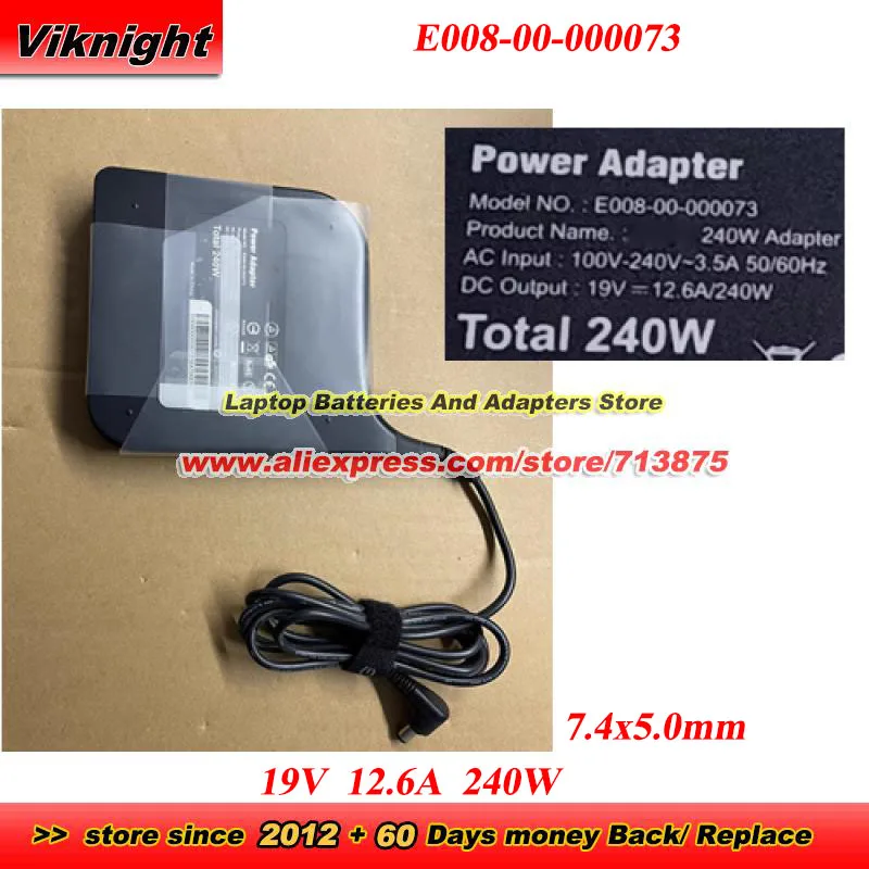 

E008-00-000073 Адаптер переменного тока 19В 12.6А 240Вт для EVGA 516-34-1833-T1 с разъемом 7.4x5.0мм, блок питания