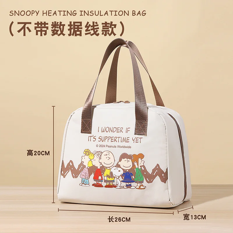 Snoopy borsa da pranzo portatile Tote Cartoon Thermal Waterproof Office Student Bento Storage borse isolanti borsa da pranzo più fresca per bambini