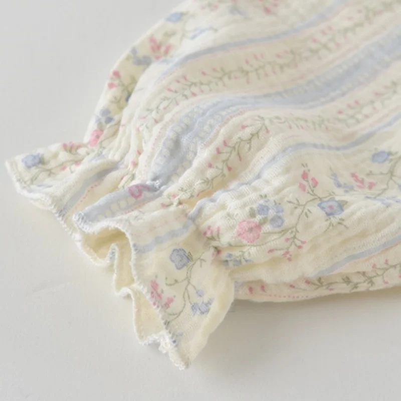 0-2J Herbst Baby-Body Lässiger Baumwoll-Strampler Hautfreundlich für Neugeborene Blumendruck Lange Ärmel Weiche Atmungsaktive Babykleidung – Detail 4