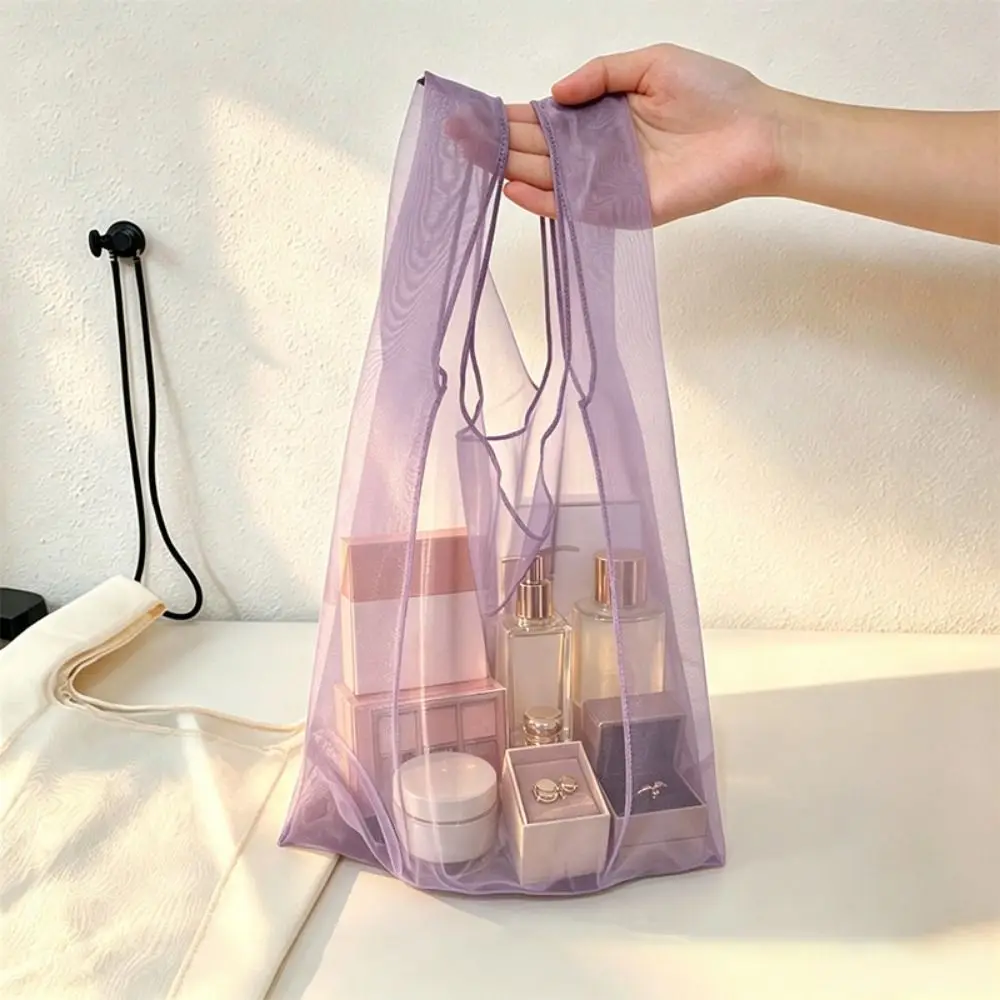 Creative Organza Tote Bag Large Capacity Gauze Shopping Bag Multicolor Wrapping Bag Gift