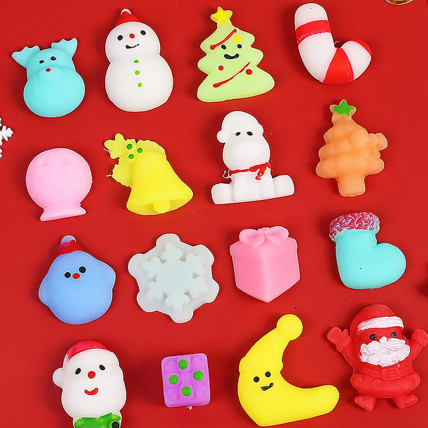 Christmas group squeezing and kneading TPR soft rubber Santa Claus snowman decompression toy set