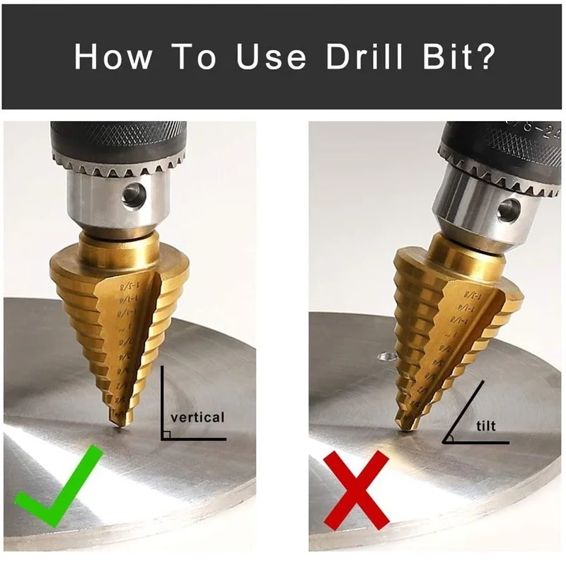 HSS Titanium High Speed Steel Cobalt Step Drill Hot Sale High Speed Steel Drill Bit Set Center Punch for Accurate Locator