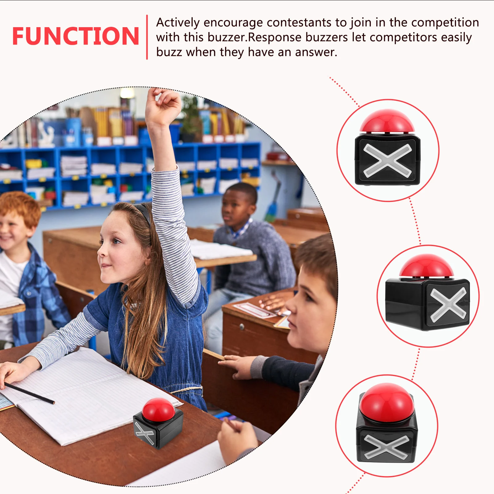 

Plastic Answer Button Sound Light Game Buzzer For Quiz Competition Key Responder Party Tools Squeeze Box Electronic Game Buzzers