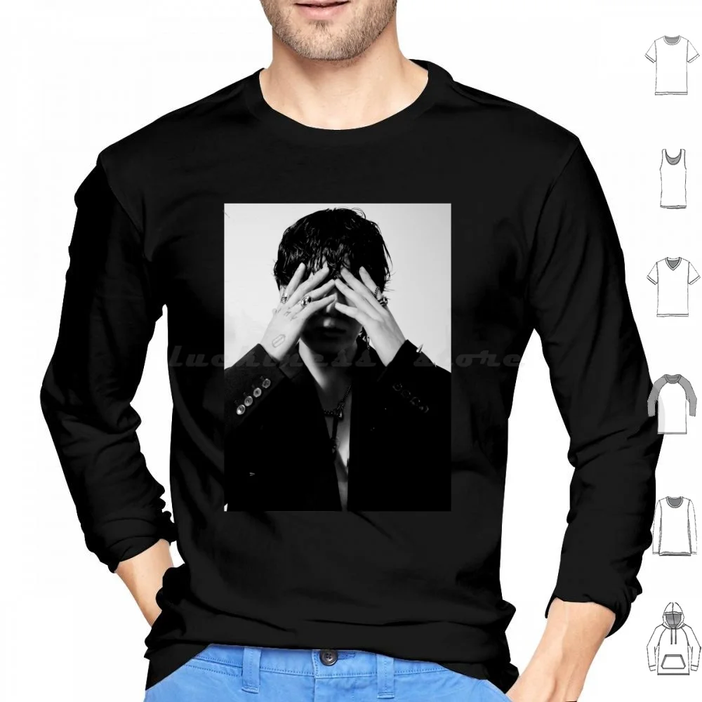 Kookie Graphic 90s Vintage Covering Eyes Seven Jungkook Hoodie cotton Long Sleeve Memes Kpop K Pop J Hope Jhope Rm