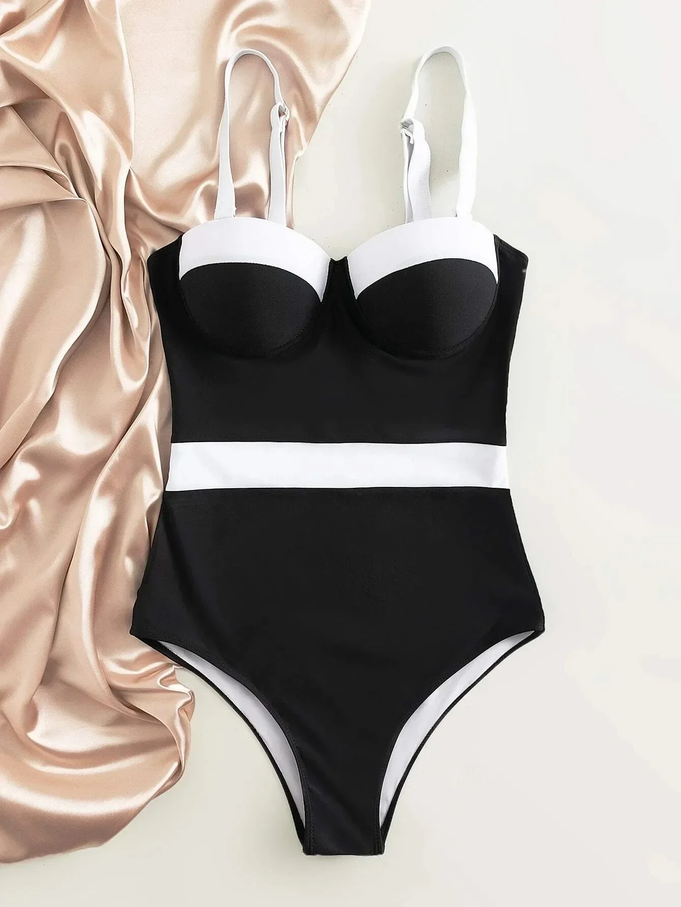 Maillot de bain une pièce Sexy, Push Up, Colorblock, à armatures, body, pour femmes, nouvelle collection