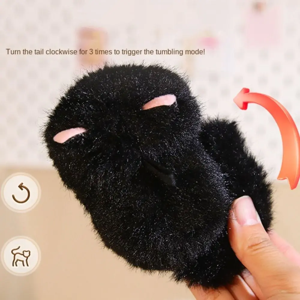 Material rolando pequeno gato mecanismo de relógio estrela padrão simulação relógio gato design interativo kawaii