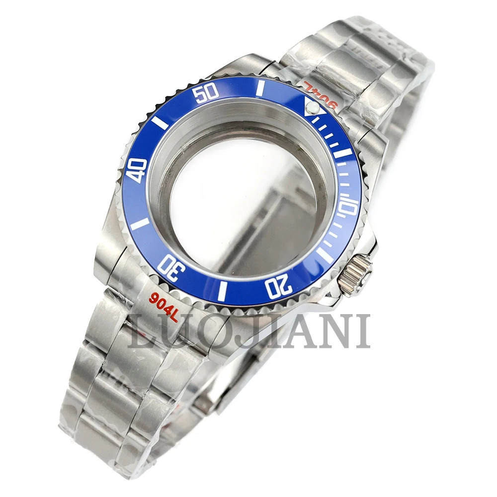 For Submariner Case 40mm NH35 Silver Watch Case Solid Oyster/Jubilee Bracelet Fit NH34 NH35 NH36 NH38 Movement 28.5mm Dial image 3