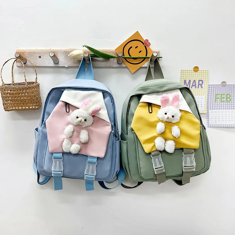 

Детский рюкзак для мальчика, милые рюкзаки, плюшевый рюкзак с кроликом, модные нейлоновые школьные сумки, классная сумка для девочек, дизайнерские сумки 백팩