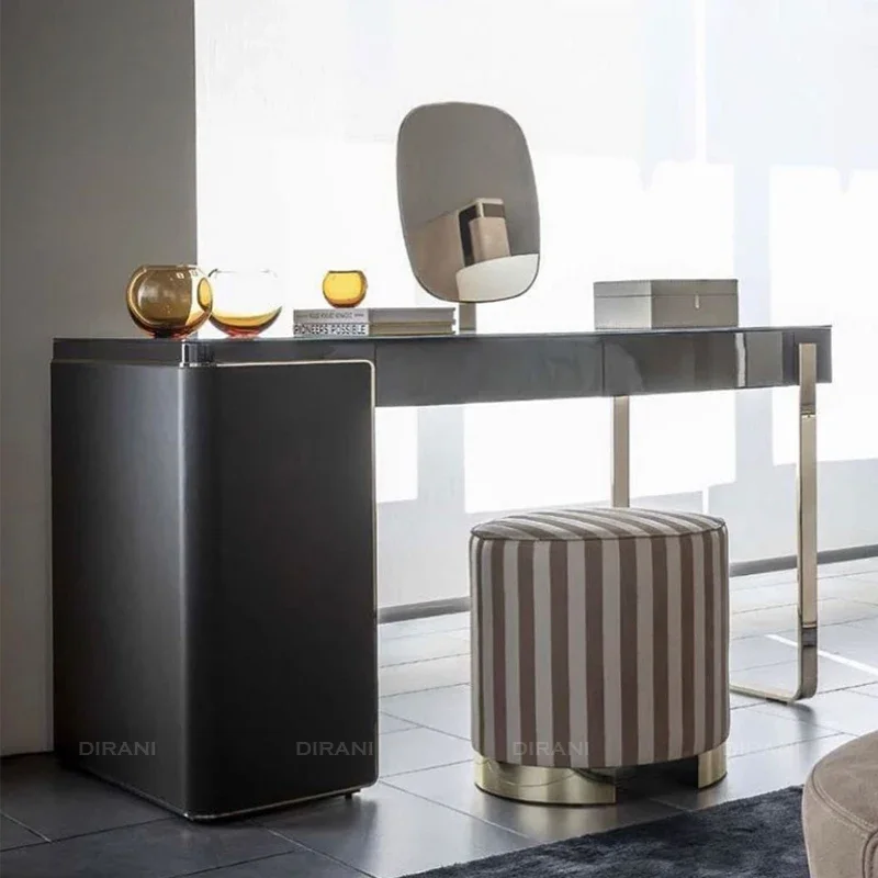 

High End Modern Bedroom Furniture Dresser Set Wood Italian Mirrored Makeups Dressing Table Vanity Dressers Modern