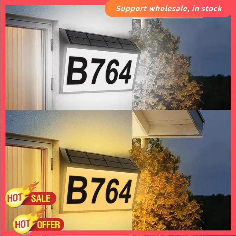 RISE-Solar Doorplate Light Outdoor Waterproof LED Digital Wall Mounted Address Number Plate Light