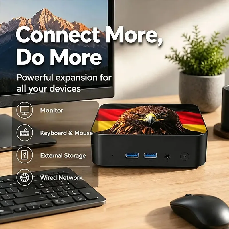 Intel i9 8950HK 2026 Mini Desktop Gaming Computer, 16GB RAM, 2TB SSD, WiFi6, BT5.2, Portable for Office Study & Gamer PC. view 3