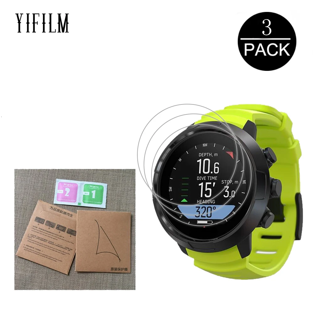 3Pcs HD Clear Film For SUUNTO D5 DX D4F D6I D4I Novo Smart Watch Anti-shock 7H Nano Explosion-proof Screen Protector Not Glass