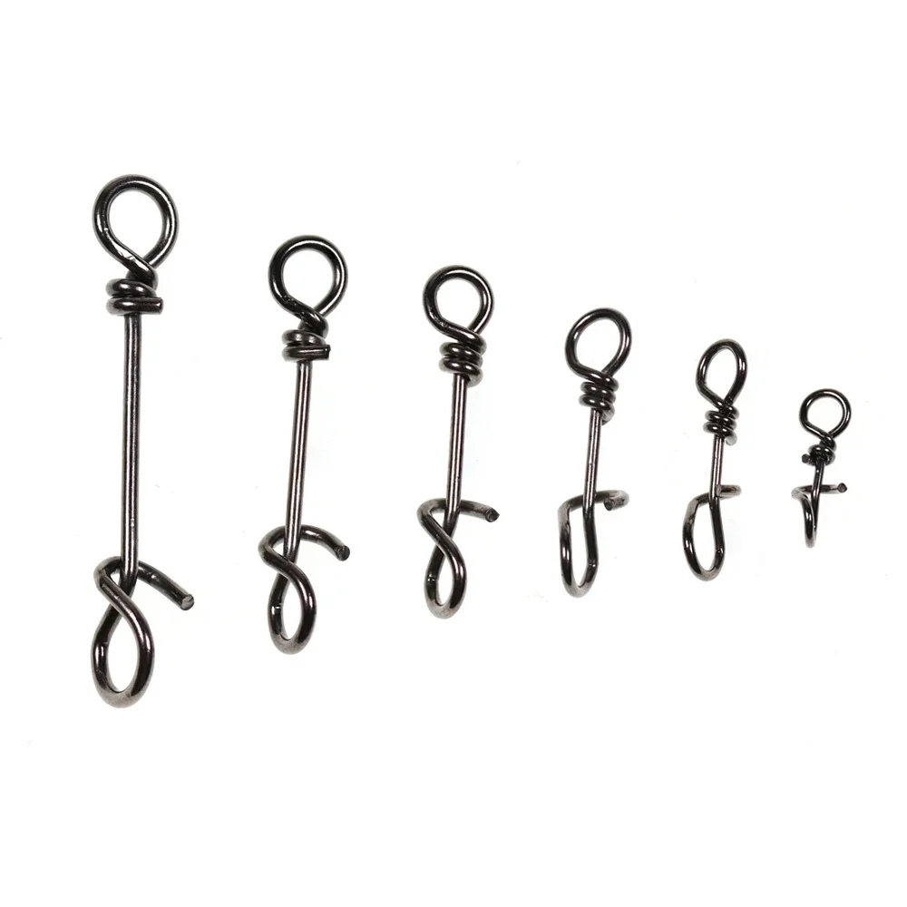 Bimoo 50 Stück Edelstahl Schnellverschluss-Klemmverschlüsse für Streamer-Köder, Drop-Rigs-Verbinder, Salzwasser-Angelzubehör – Detail 1