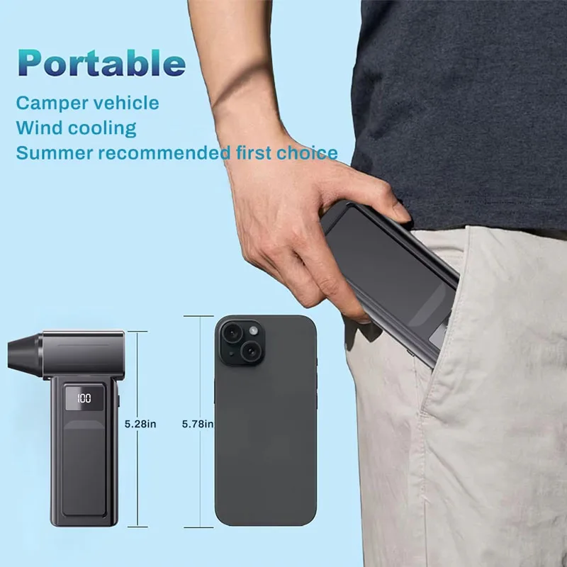 

Электрический турбоструйный вентилятор 1000000 об/мин, мощный портативный воздухоочиститель, пылесборник, перезаряжаемый через USB, 65 м/с, бесщеточный струйный очиститель для дома Clea