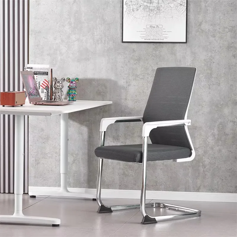 Ergonomic Mesh Office Chair Heavy Duty Plush Executive Fabric Stackable Reception Area Chair For Conference Room