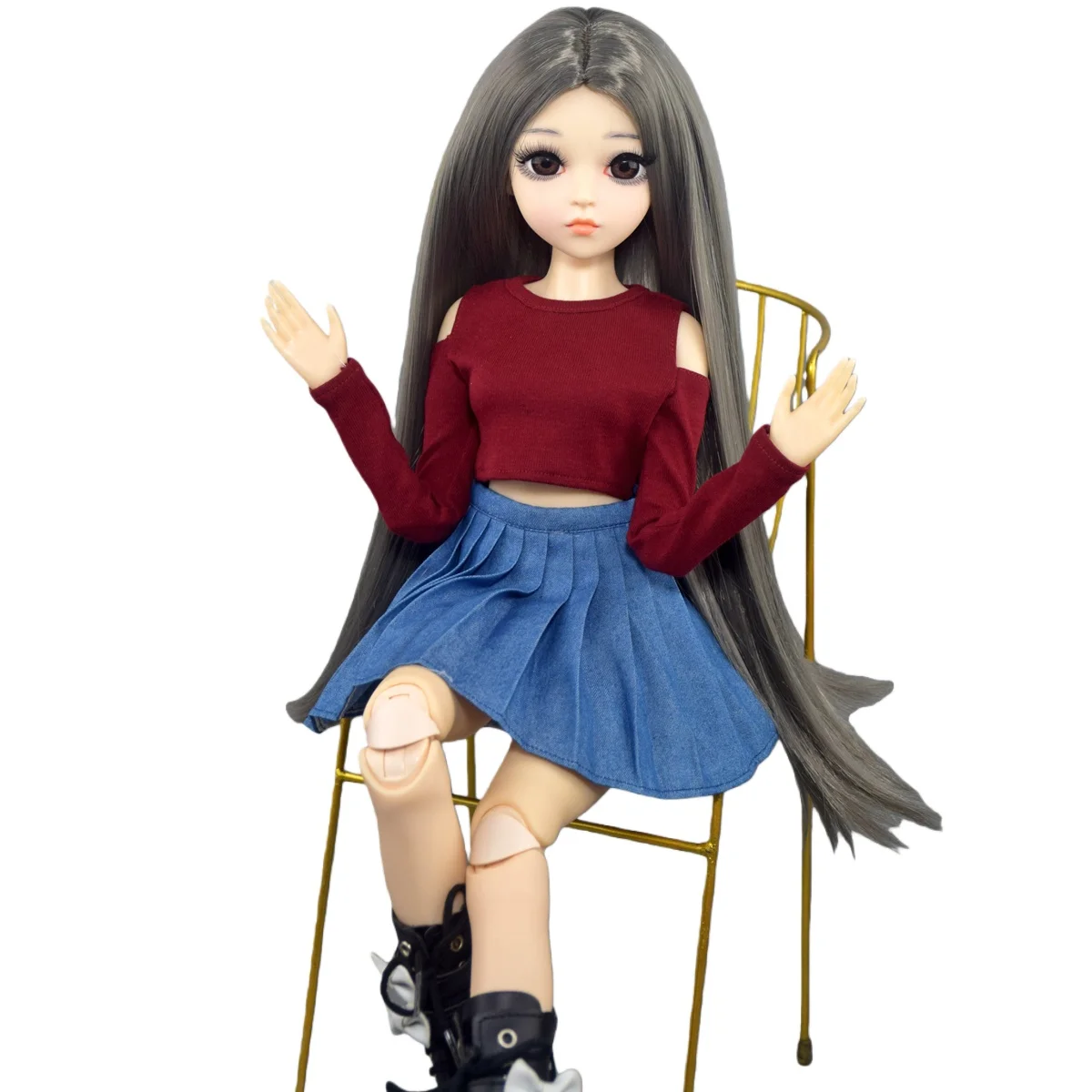 

YUTOTUE 60cm Height Pretty Girl Doll Toy Straight Wigs Clothes Shoes Full Set Changeable