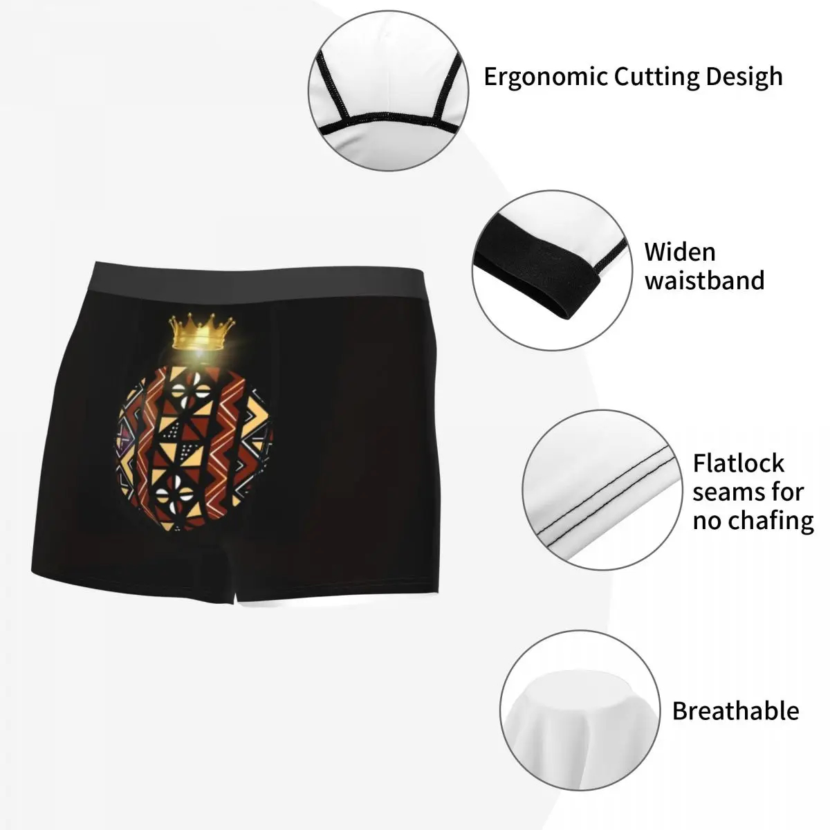 Calzoncillos Boxer, pantalones cortos africanos Bogolan, bragas con patrón de tela muca, ropa interior transpirable para hombre, regalos para novio