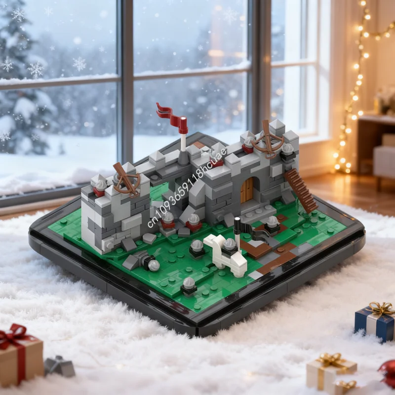 580ピース MOC 中世包囲戦ディオラマ城 城郭モデル 組み立てブロック おもちゃ 建築 DIY アイデア 教育 クリスマスギフト 子供向け