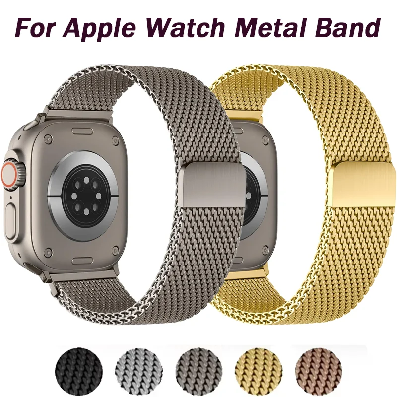 Milanese Loop Armband für Apple Watch Ultra 3 49mm 11 10 46/42mm Stahl-Mesh-Band iWatch 9 8 7 6 5 SE3 45mm 44mm 41mm 40mm Armband