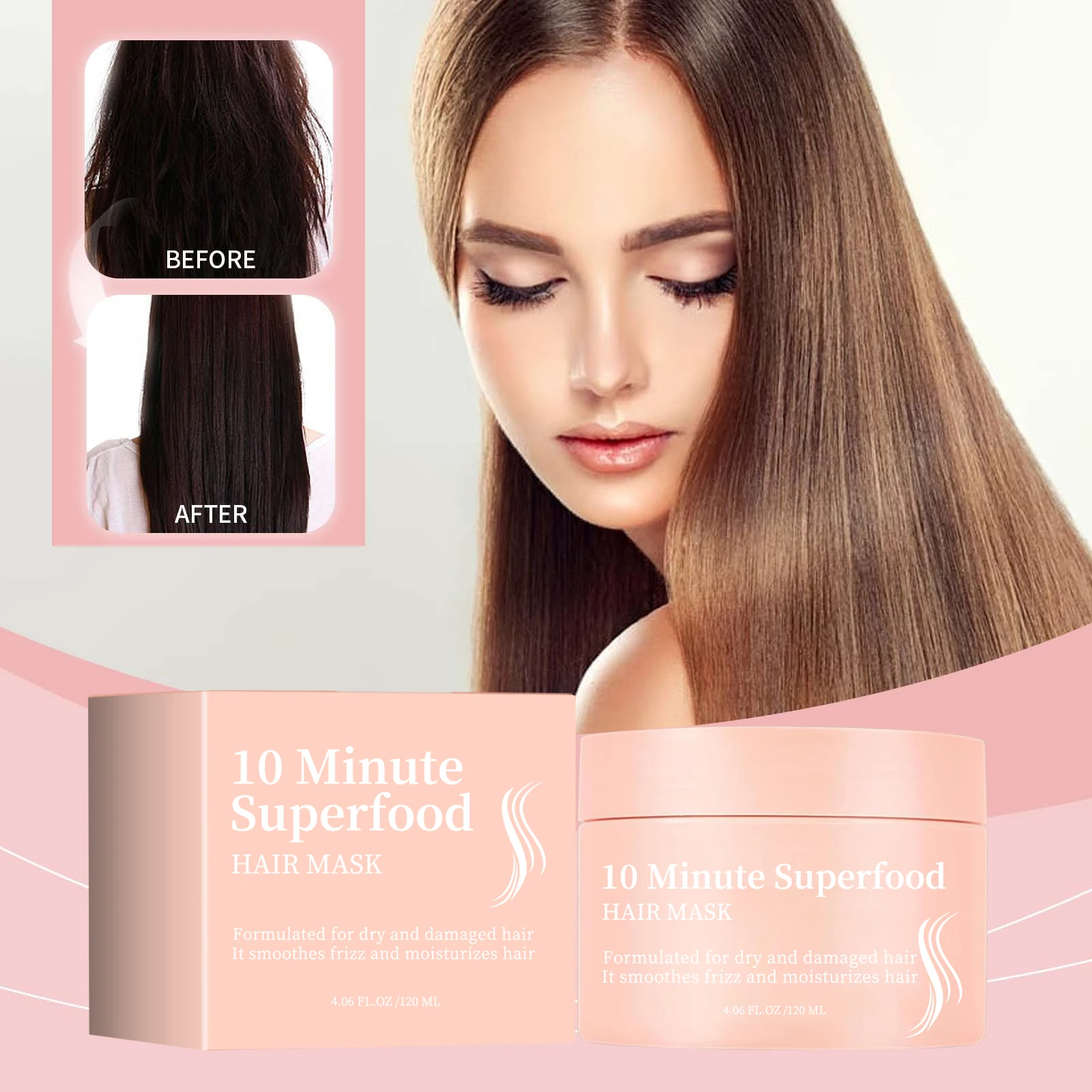 

YILEST 10-минутная супер-маска для волос — глубокий ремонт сухих и поврежденных волос | Контроль вьющихся волос и повышение блеска | 120 мл