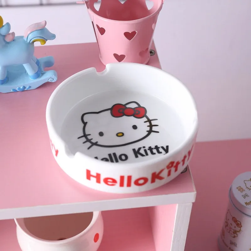 Kawaii Hello Kitty Keramische Asbak Leuke Cartoon Thuis Woonkamer Kantoorbenodigdheden Desktop Decoratie Student Gift Groothandel