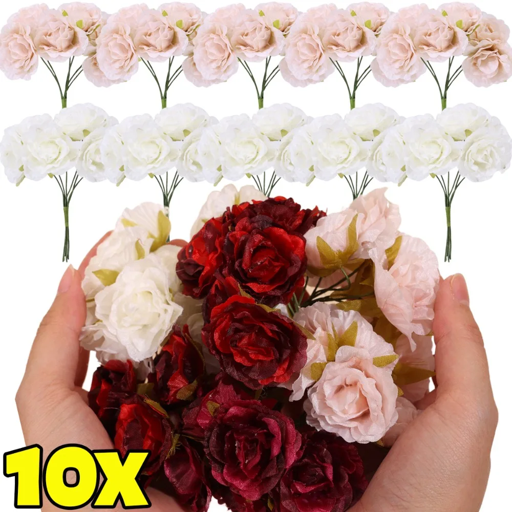 10/1Bunchs Artificial Silk Cloth Rose Christmas Home Decor Wedding Bridal Hot Selling High Quality DIY Wreaths Holding Flowers