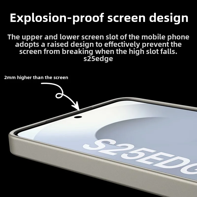 Shockproof Electroplated Edge Mobile Phone Cover, Simple and Generous Skin Feel Case for Samsung Galaxy S25 Edge
