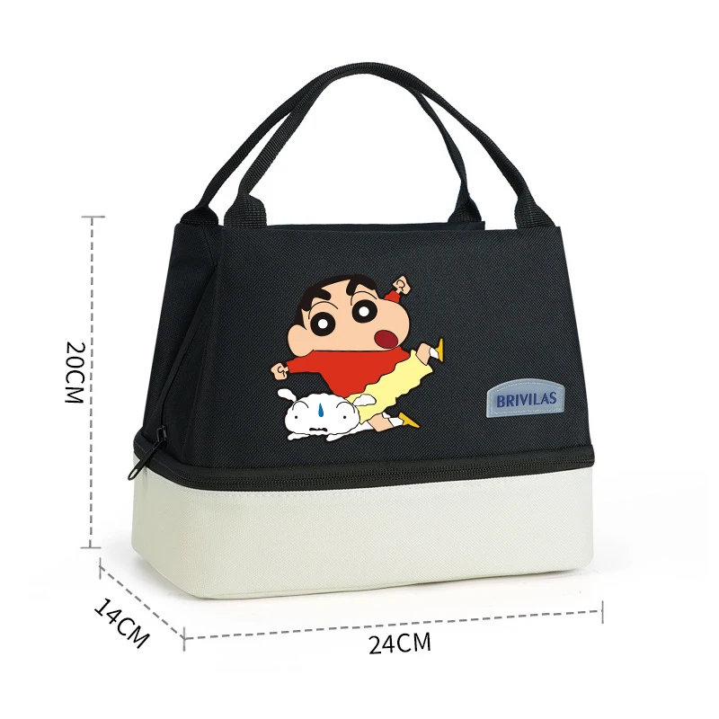 Crayon Shin-chan Lunch Bag man woman Insulation Bento Pack anime Cartoon Thermal Food Bags Student Bento Handbag Meal Pack new view 5