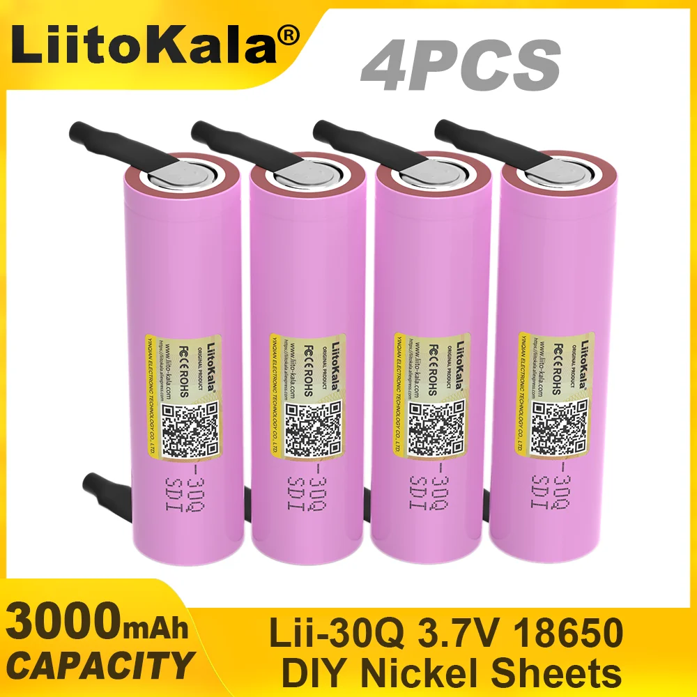 1-20 sztuk Liitokala ICR18650-30Q 18650 3000mAh bateria litowa 3.7V zasilany akumulator elektronarzędzia + nikiel DIY