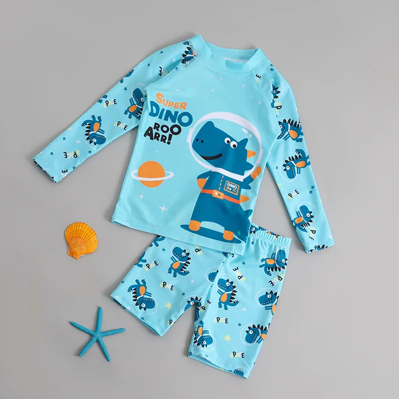 Bañador de secado rápido para niños y niñas, traje de baño para surfear, protector solar, dibujos animados de coche, ropa de playa