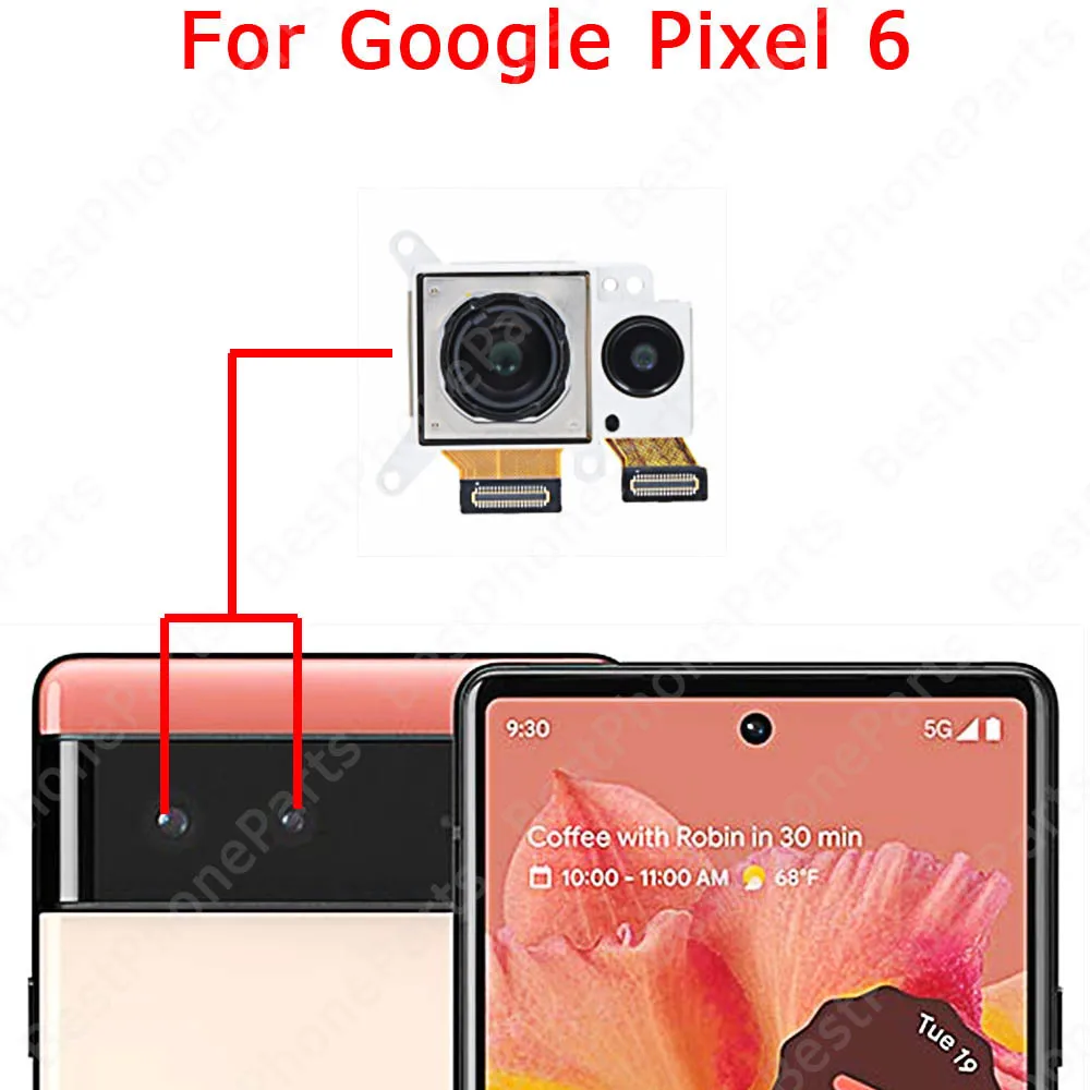 Front Back View Camera For Google Pixel 6 Pro 6a 7 7a Fold Backside Rear Selfie Camera Module Replacement Flex Cable