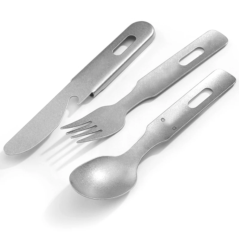 

1 комплект столовых приборов из нержавеющей стали, портативный нож, ложка, вилка, столовые приборы для кемпинга и улицы