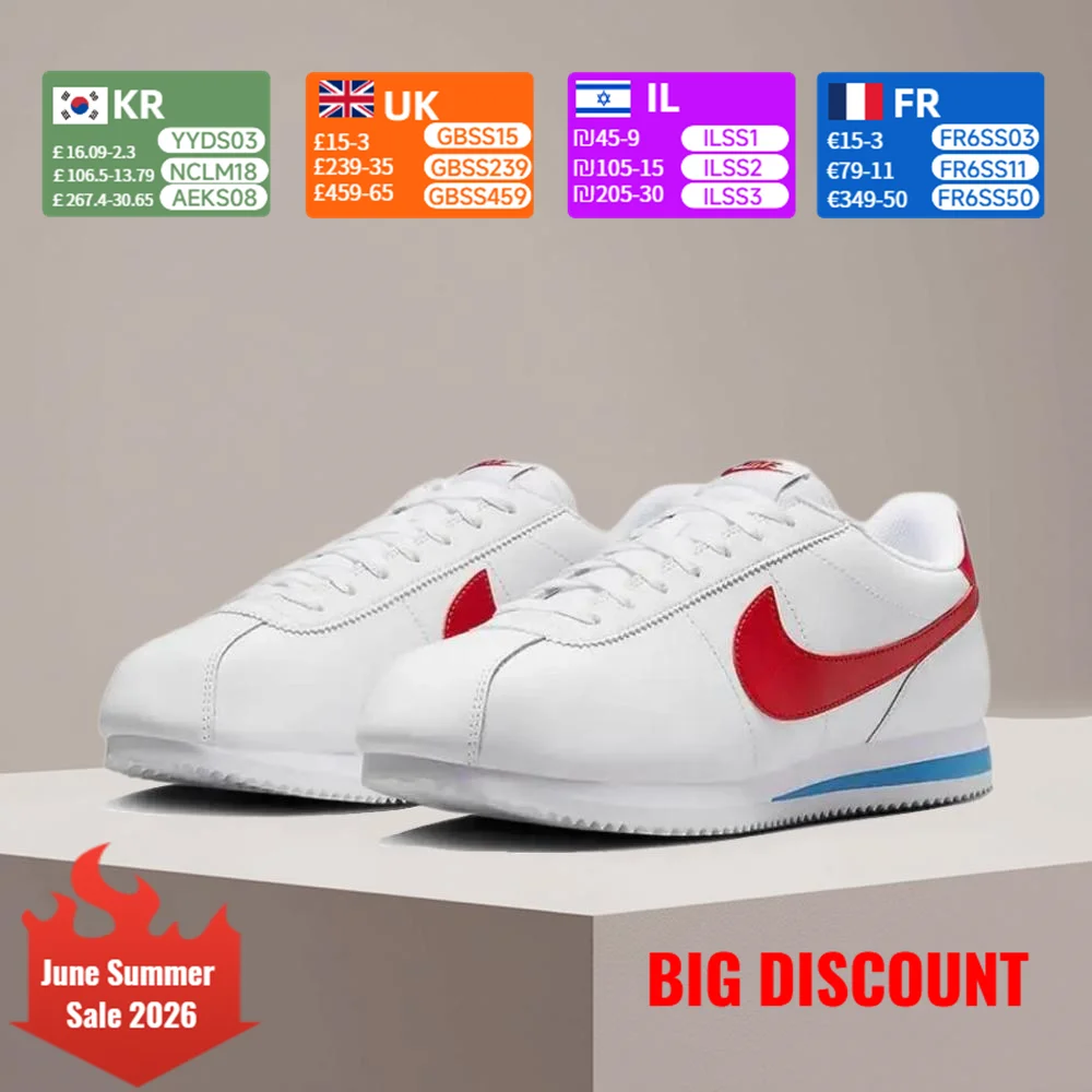 Nike CORTEZ Men's Classic, Stylish, and Versatile Waffle-Patterned Sneakers Comfortable and Lightweight Running Shoes DM4044-108
