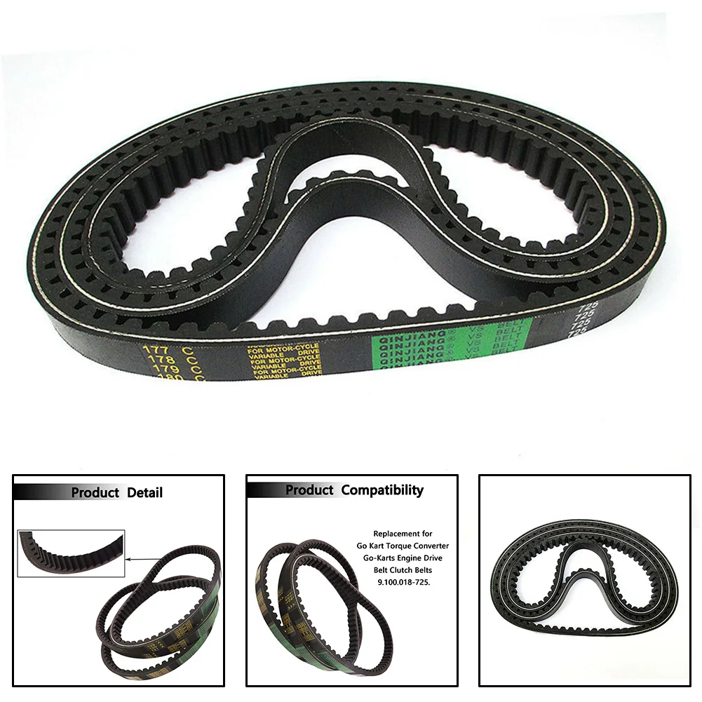 

3 Piece Drive Belt Set For Go Kart Torque Converter Part Number 9.100.018-725 Home DIY Repair Replacement Vehicle Accessories