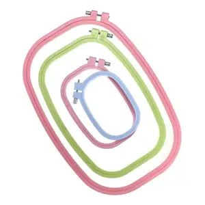 Plastik dıy nakış çemberler, kare şekli çapraz dikiş çemberler çerçeve-yüzük el sanatları, ev nakış, set aksesuarları dikiş için 5 boyutu Satışta ilk 10 veya çapraz dikiş için kelepçe-no. 4