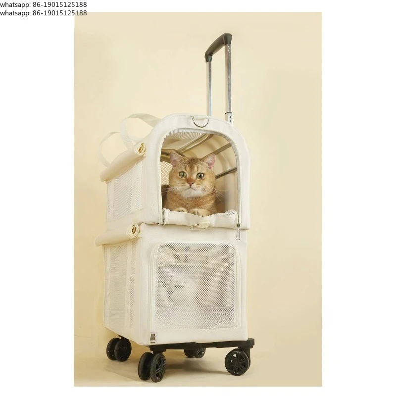 Foldable Pet Carrier for Dogs Cat Large Double Layer Cat Backpack Detachable Dog Travel Bag Breathable Portable Pet Carring Bag
