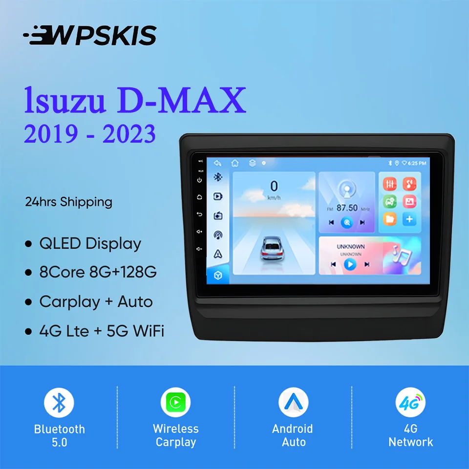 

For ISUZU DMAX D-MAX 2019 - 2023 Car Autoradio Audio Video Tape recorder HU Carplay Android Auto 4G LTE WIFI Android 14 8G+128G