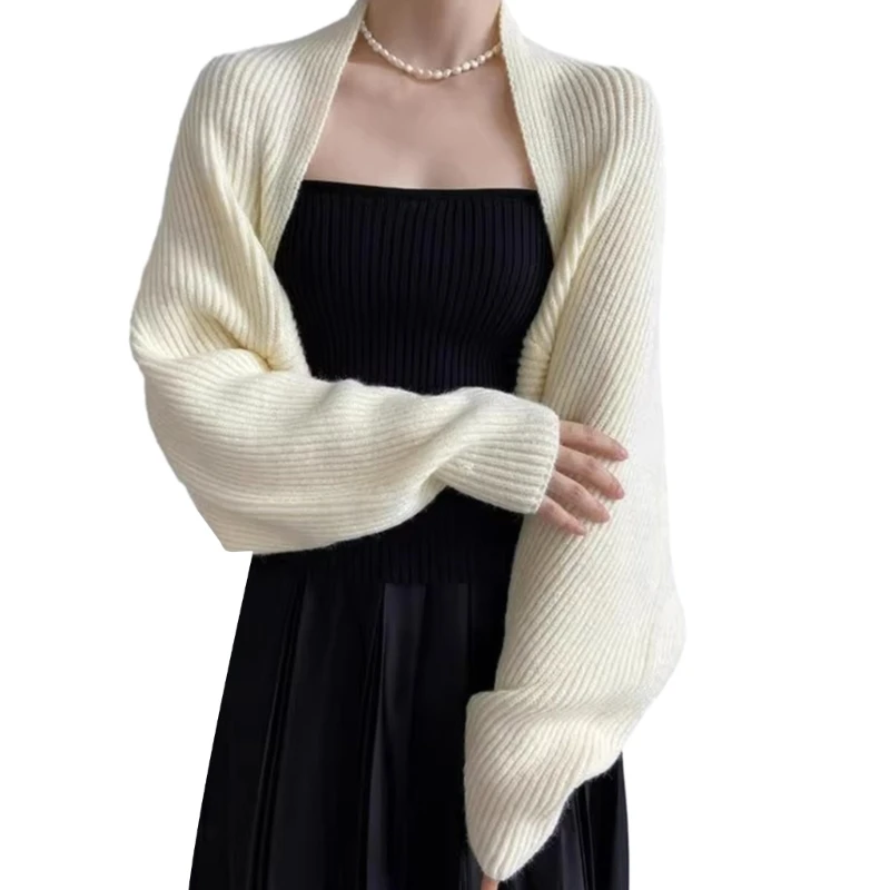 Women's Cardigans Open Front Shrugs Long Sleeve Cropped Cardigan Sweaters Shrug Boleros Jacket