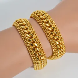 1.5cm Wide Chain Bracelet For Men Women 2024 New Trendy Cuban Chain Men Bracelet Classic Copper Link Chain 7in 8in Bracelet Gift