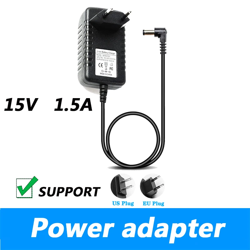 

UK Plug DC 15V 1.5A Power Adapter DC L-type Orifice 15V 1500mA DC Regulated Power Line Transformer AU Plug 3.5*1.35MM