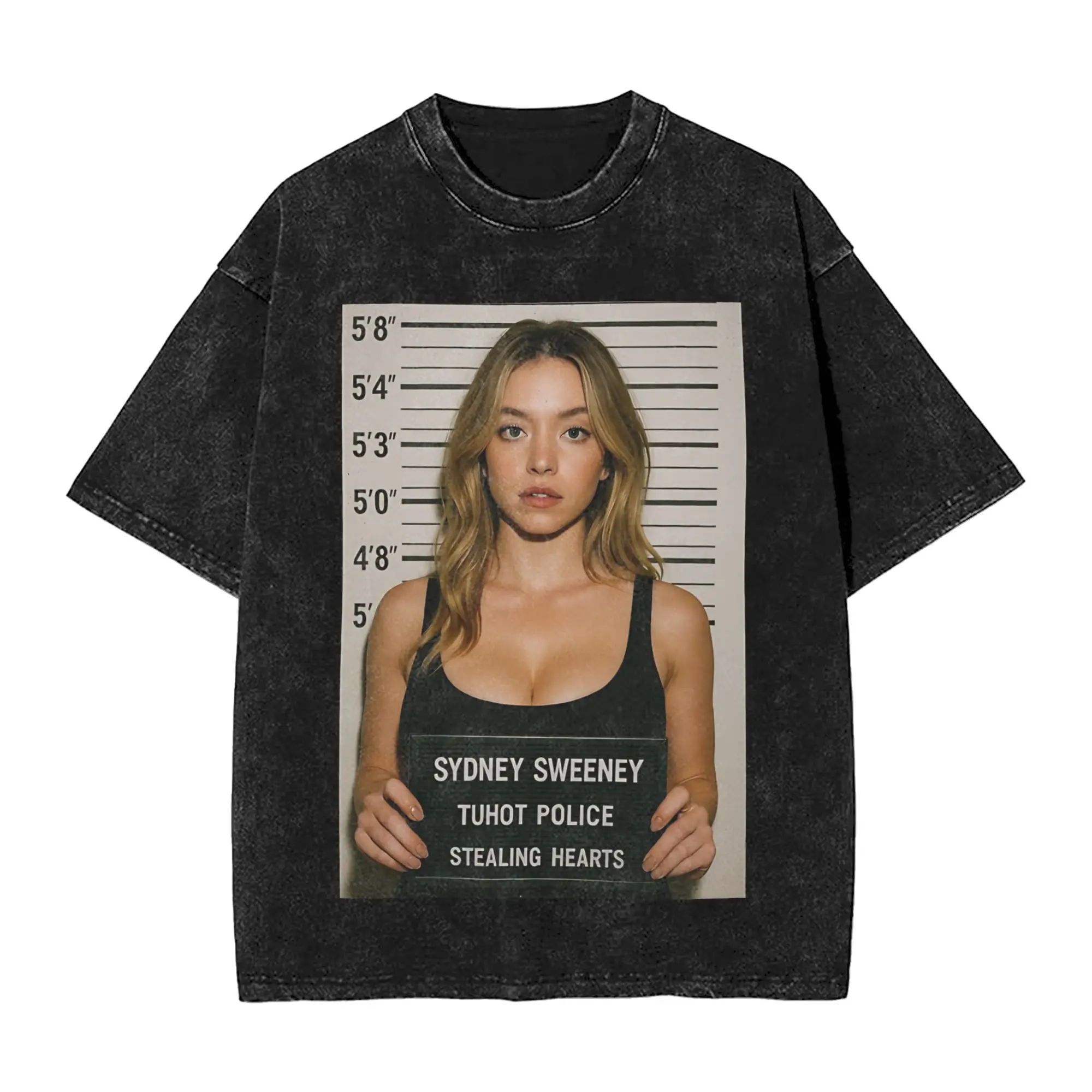 قمصان هاراجوكو المغسولة سيدني سويني هي سرقة القلوب الزي تي شيرتات رائعة ملابس الشارع الشهير كم قصير مطبوعة بلايز تيز