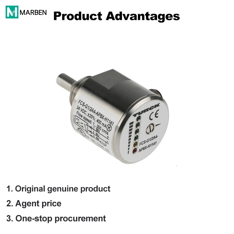 Original FCS-G1/2A4-AP8X-H1141 Turck Flow Sensor G1/2 Thread PNP Output for Water Oil