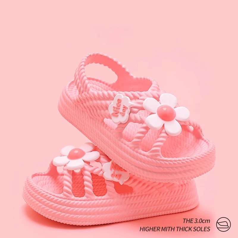 

Summer Girls' Sandals with 'Step-on-Poop' Comfort – 2024 New Design Anti-Slip Soft-Sole Beach Shoes for Toddler & Little Girls