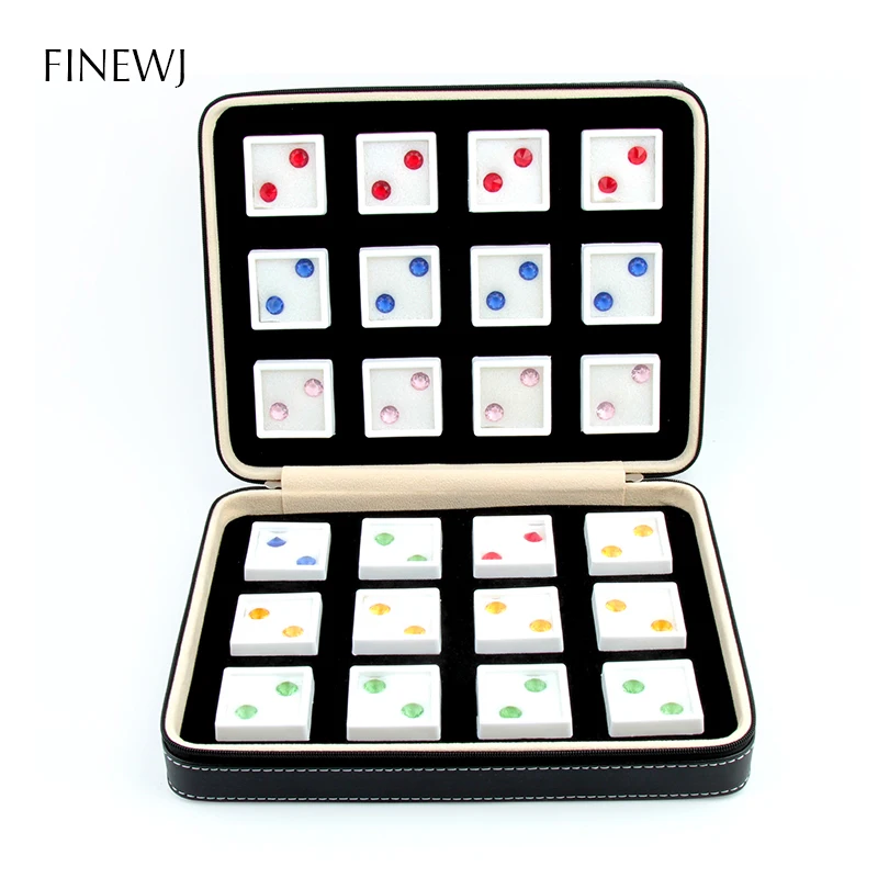 Wholesale Jewelry Gemstone Display Box Organizer Show Case Gem Beads Storage Carry Bag Loose Diamond Stone Holder Collection Jar